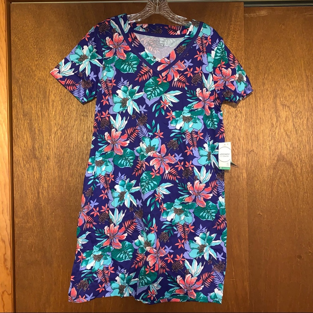 Women’s S JOCKEY Organic Cotton Purple HAWAIIAN TROPICAL Sleep Lounge Ensemble - Picture 16 of 16